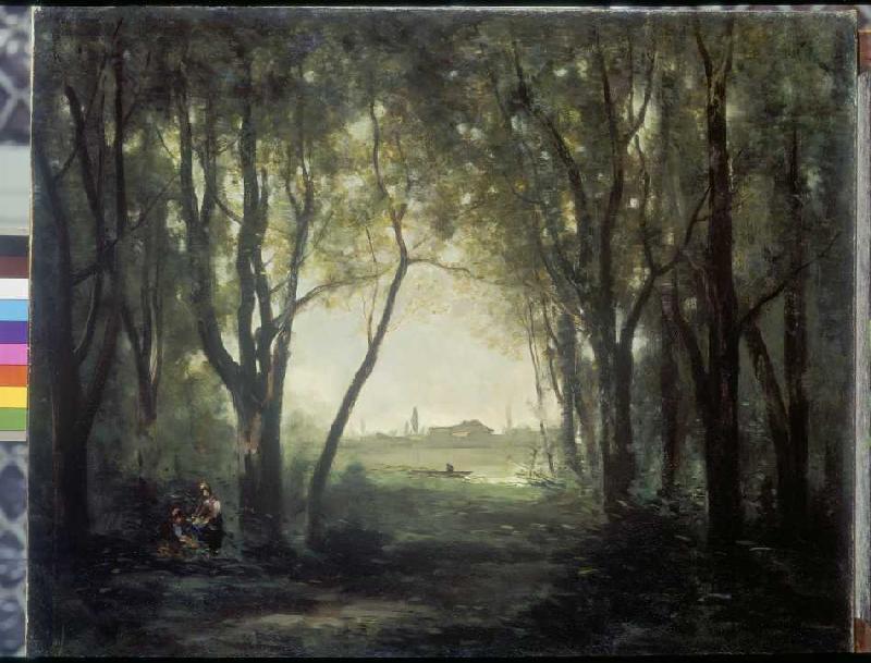 Der Teich. van Jean-Babtiste-Camille Corot
