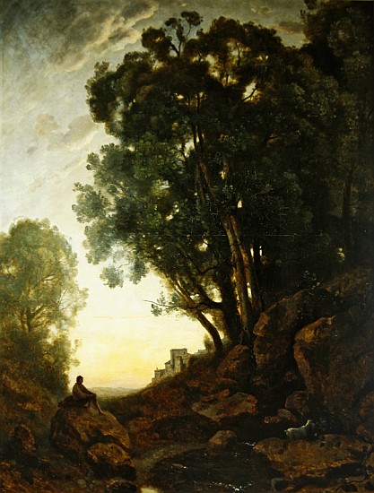 The Italian Goatherd, or The Effect of the Setting Sun, c.1847 van Jean-Babtiste-Camille Corot