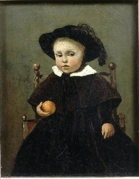 The Painter Adolphe Desbrochers (1841-1902) as a Child, Holding an Orange
