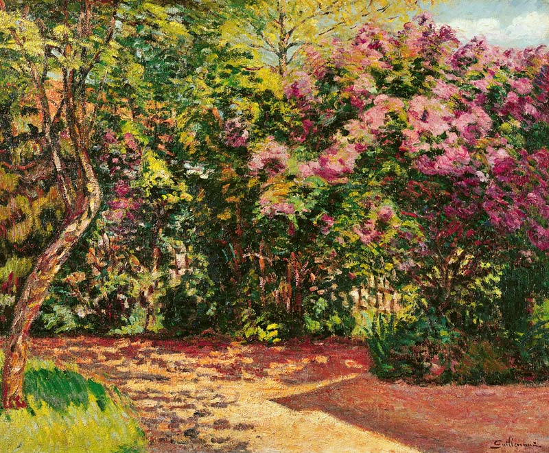 Lilac, the Artist''s Garden van Jean Baptiste Armand Guillaumin