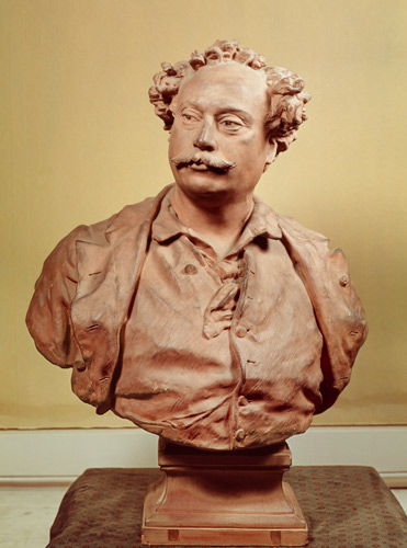 Portrait of Alexander Dumas fils (1802-70) van Jean Baptiste Carpeaux