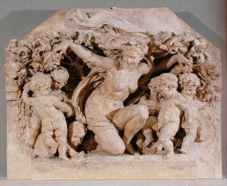 Triumph of Flora, relief taken from the facade of the Flora Pavilion of the Louvre Palace van Jean Baptiste Carpeaux
