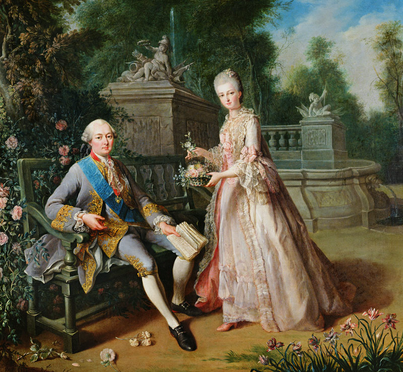 Louis-Jean-Marie de Bourbon, Duke of Penthievre (1725-93) with his daughter Louise-Adelaide (1753-18 van Jean-Baptiste Charpentier d. Ä.