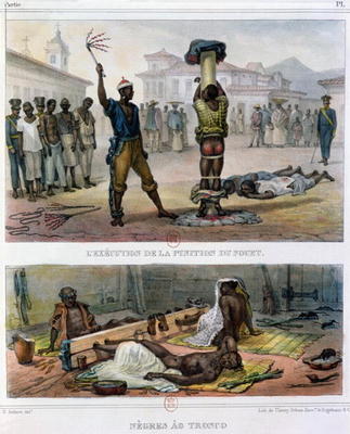 The Punishment of Slaves, illustration for 'Voyage Pittoresque et Historique au Bresil', 1839 (colou van Jean Baptiste Debret