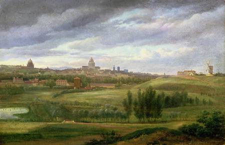 View of Paris from Butte aux Cailles, Gentilly van Jean Baptiste Gabriel Langlace