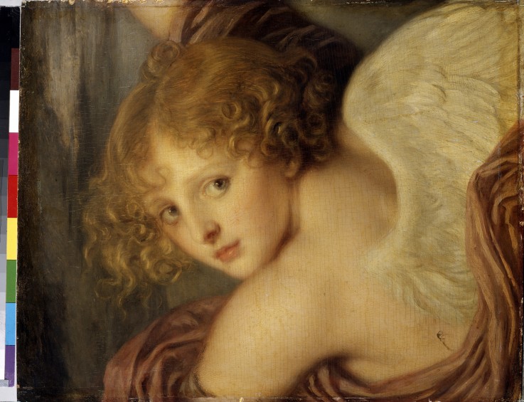 Cupid's head van Jean Baptiste Greuze