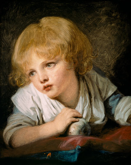 Child with an Apple van Jean Baptiste Greuze