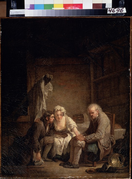 Blind Man Deceived van Jean Baptiste Greuze