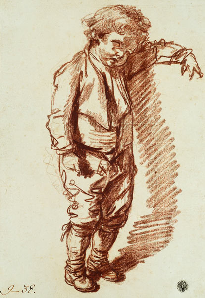 Ein kleiner Junge, stehend. van Jean Baptiste Greuze