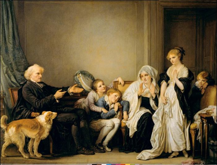 La veuve et son curé van Jean Baptiste Greuze