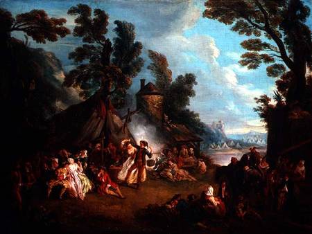 The Party in the Army Camp van Jean-Baptiste Joseph Pater