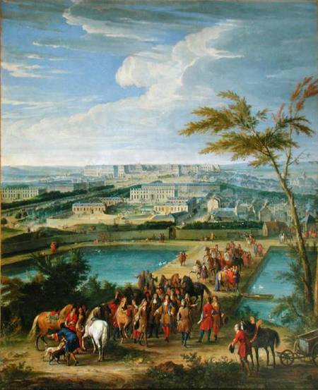 The Town and Chateau of Versailles from the Butte de Montboron, where Louis XIV (1638-1715) with Lou van Jean-Baptiste Martin