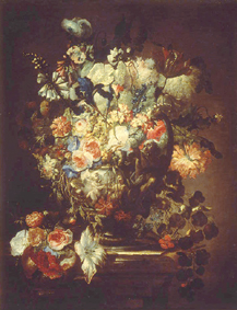 Grosses Blumenstillleben. van Jean Baptiste Monnoyer