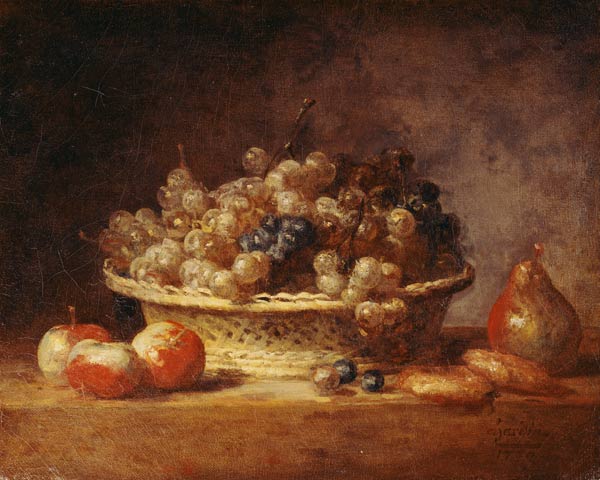 Chardin / Basket of grapes / Painting van Jean-Baptiste Siméon Chardin
