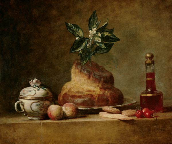 Chardin / Still life with brioche / 1763 van Jean-Baptiste Siméon Chardin