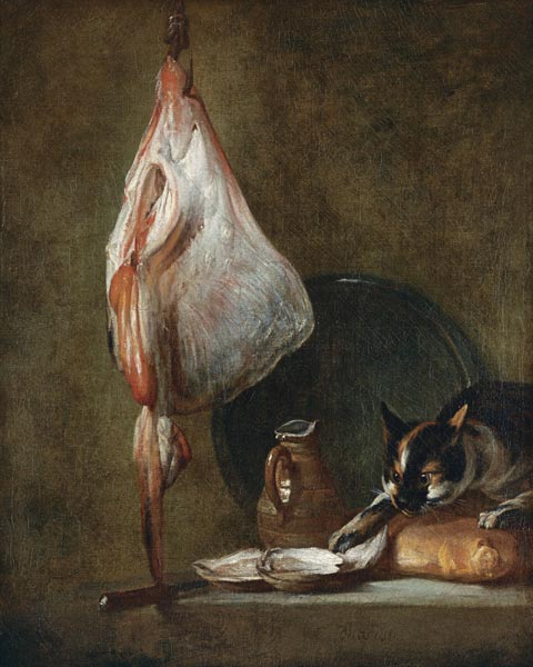 Still Life With Cat and Rayfish van Jean-Baptiste Siméon Chardin