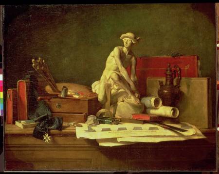 Still Life with the Attributes of the Arts van Jean-Baptiste Siméon Chardin