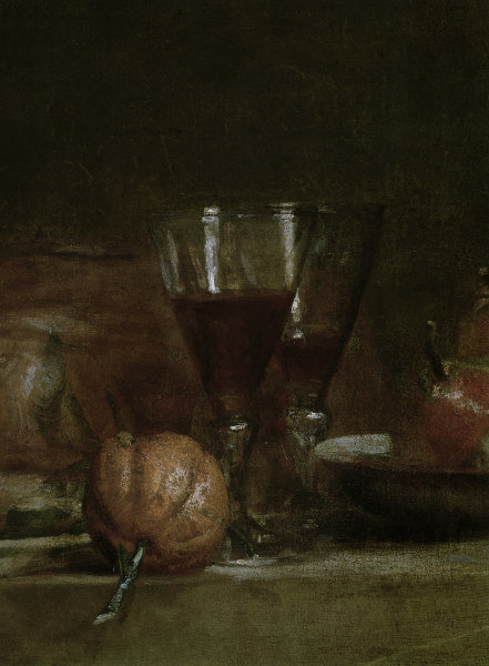 Still life with olive glass van Jean-Baptiste Siméon Chardin