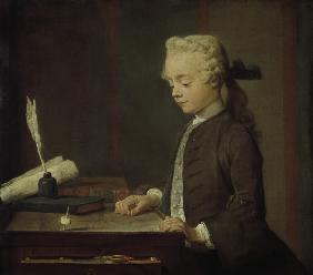 Chardin / Boy with top / 18th-c.Painting