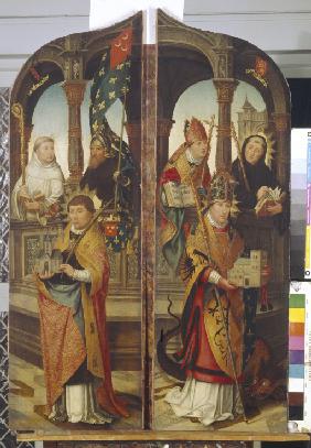 Saint Trudo and Saint Guillaume. Two side panels of the Triptych