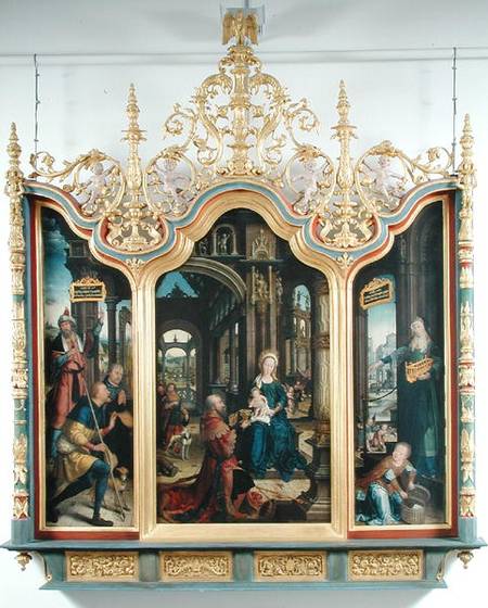Triptych of the Adoration of the Infant Christ van Jean Bellegambe