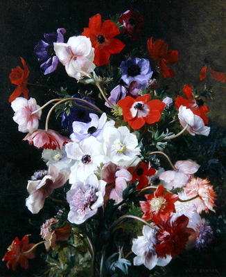 Still Life of Flowers (oil on canvas) van Jean Benner