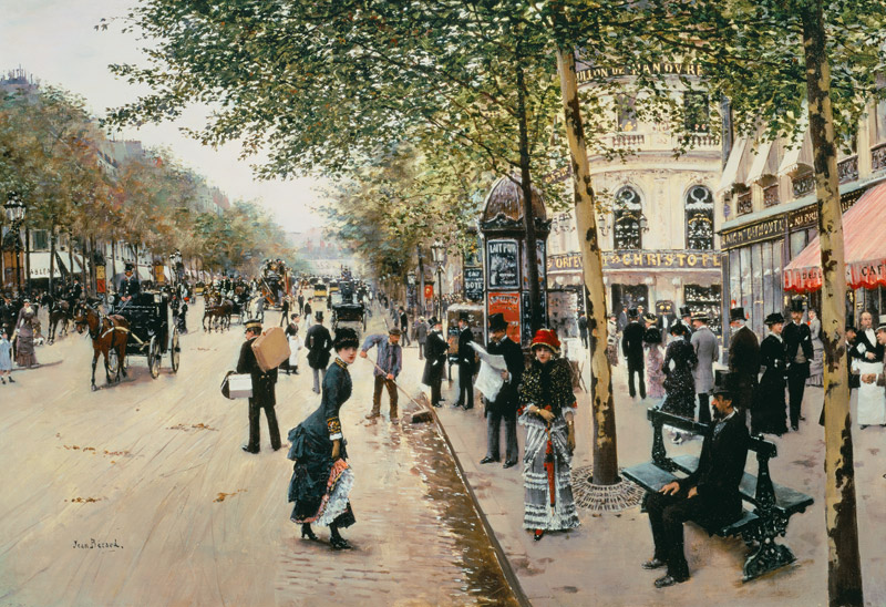 Parisian street scene van Jean Beraud