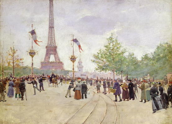 Entrance to the Exposition Universelle, 1889 (oil on canvas) van Jean Beraud