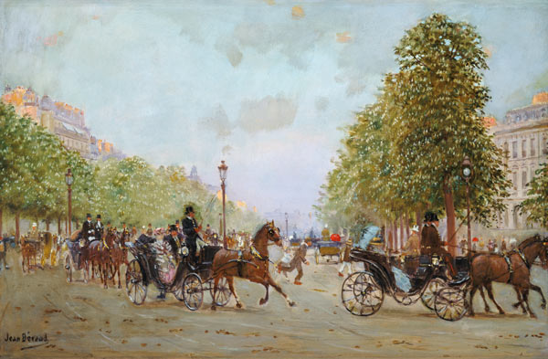 The Promenade on the Champs-Elysees (oil on canvas) van Jean Beraud
