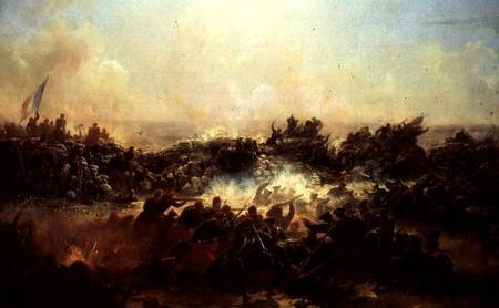 The Battle of Sebastopol, right hand section of triptych van Jean Charles Langlois