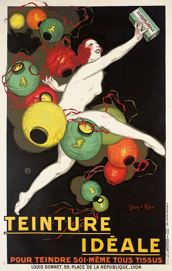 Advertising poster for 'Ideale' fabric dyes van Jean D'Ylen