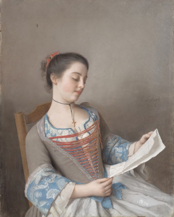A girl reading (La liseuse) van Jean-Étienne Liotard