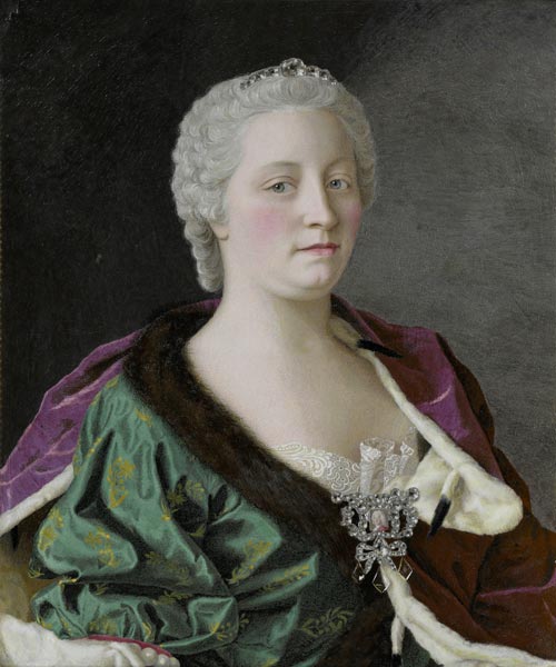 Portrait of Empress Maria Theresia of Austria (1717-1780) van Jean-Étienne Liotard
