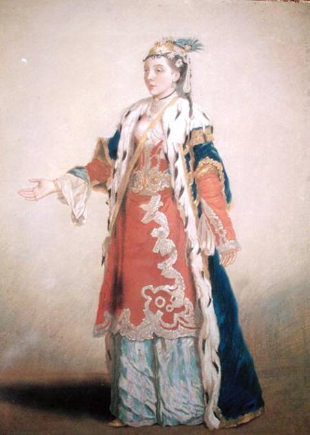 Frankish Woman from Pera, Constantinople van Jean-Étienne Liotard