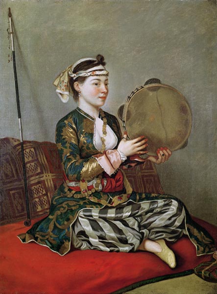 Turkish Woman with a Tambourine van Jean-Étienne Liotard