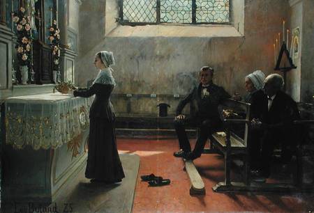Offering to the Virgin the Day After the Wedding van Jean Eugene Buland