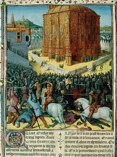 Ms Fr 247 fol.213 The Siege of Jerusalem Nebuchadnezzar, illustration from ''Antiquites Judaiques'', van Jean Fouquet