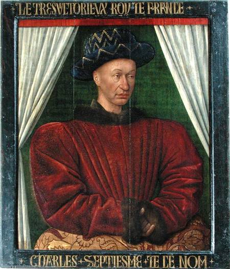 Portrait of Charles VII, King of France van Jean Fouquet