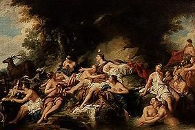 Diana im Bade van Jean François de Troy