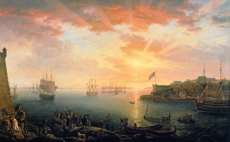 View of Brest Harbour van Jean-Francois Hue