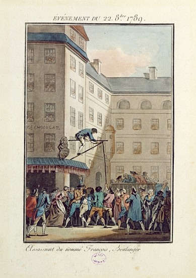 Events of the 22nd of October 1789: Hanging of a man named Francois, a baker van Jean-Francois Janinet
