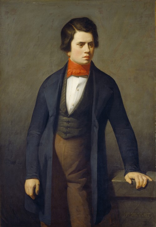 Portrait of Leconte de Lisle (1818-1894) van Jean-François Millet