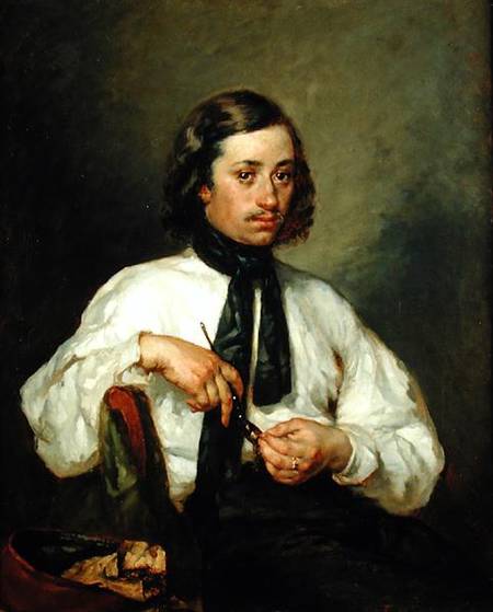 Portrait of Armand Ono, known as The Man with the Pipe van Jean-François Millet
