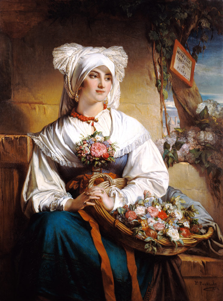 A Trieste Flowergirl van Jean Francois Portaels