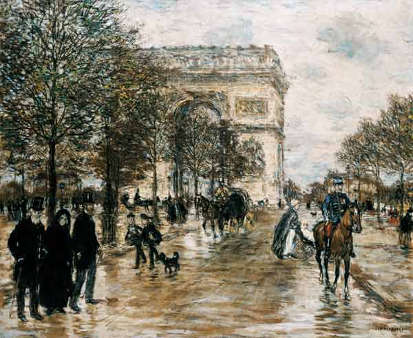 Les Champs Elysees, L'Arc de Triomphe van Jean François Raffaelli