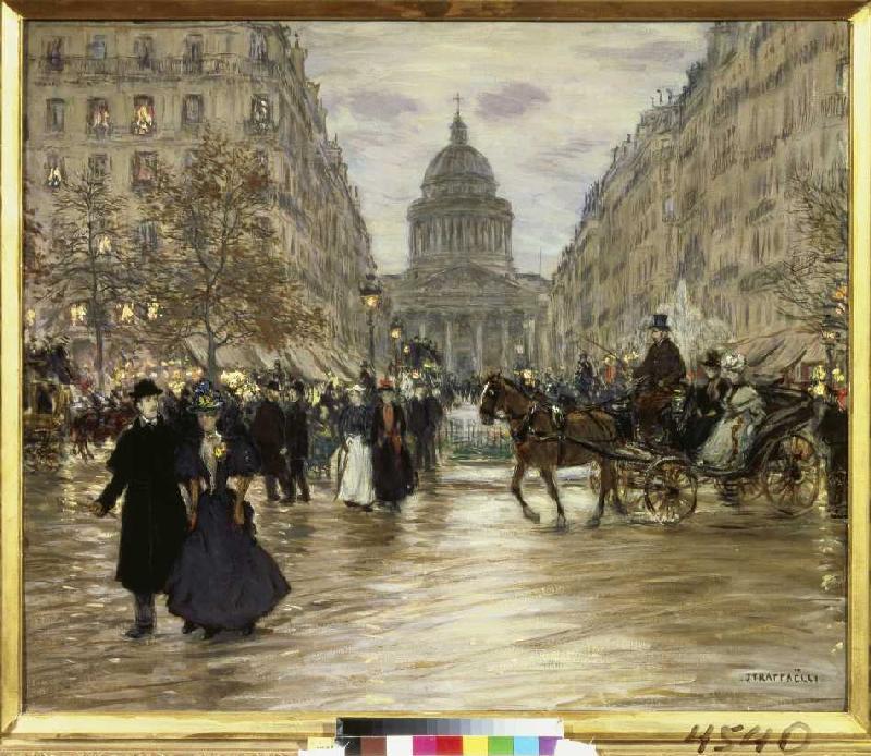 Der Boulevard Saint-Michel in Paris. van Jean François Raffaelli