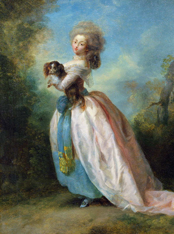 A Lady with a Dog van Jean Frederic Schall