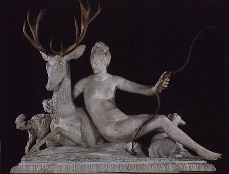 Diana mounted on a stag van Jean Goujon