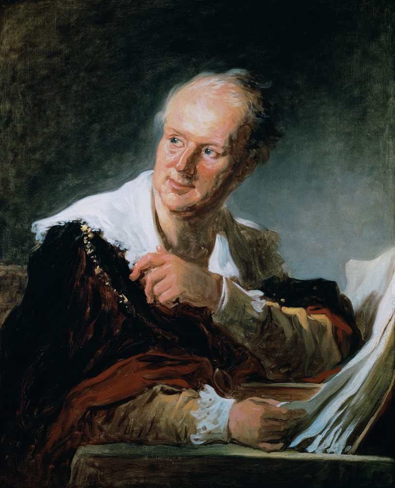 Portrait of Denis Diderot (1715-84) van Jean Honoré Fragonard