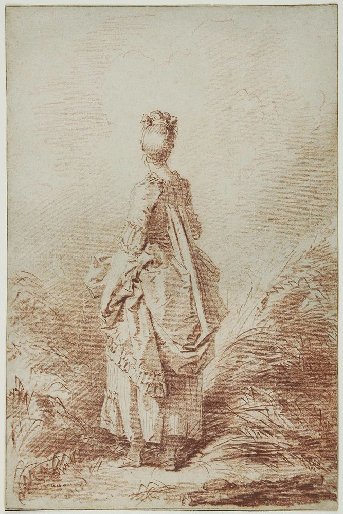 Young Woman Looking Back van Jean Honoré Fragonard